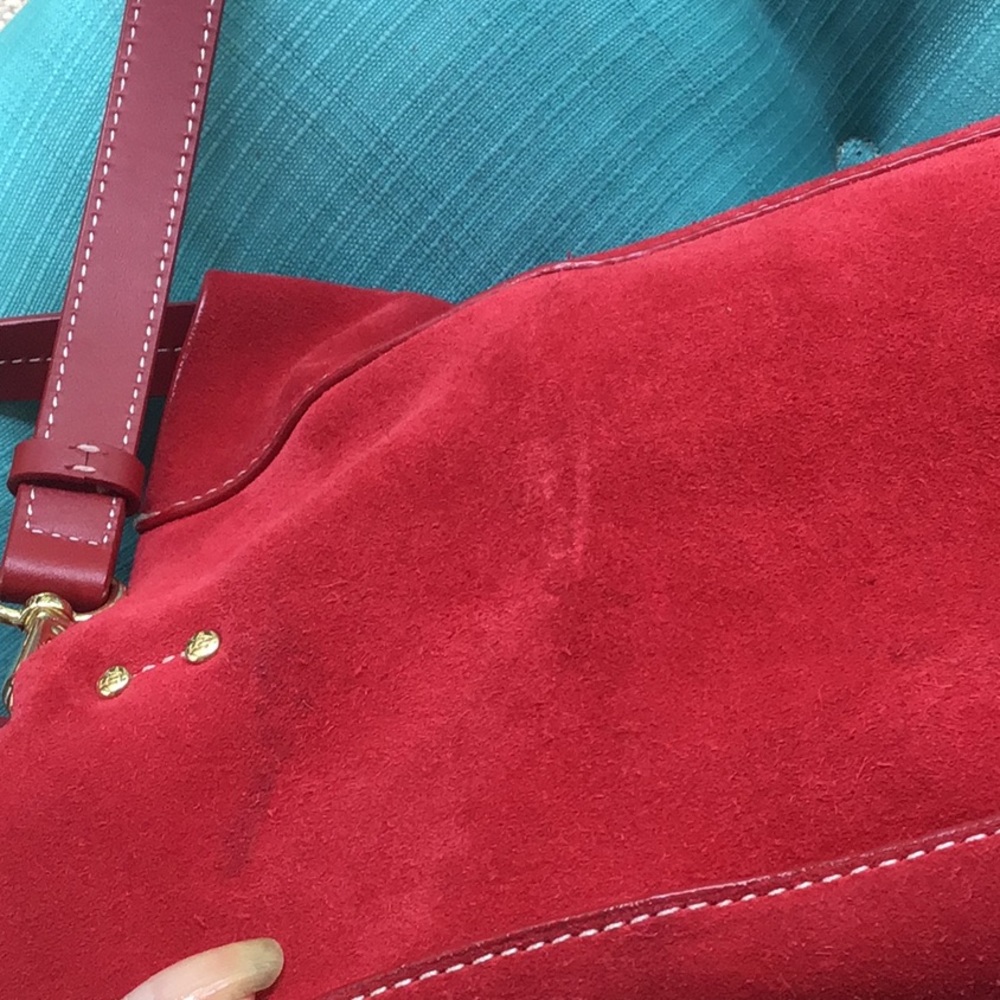 Gorgeous Francis Valentine red suede leather xbody - Picture 10 of 11
